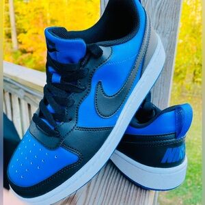 New Nike Court Borough SZ 6Y-7.5W. Shoes Low Recraft Game Royal BLUE BLACK